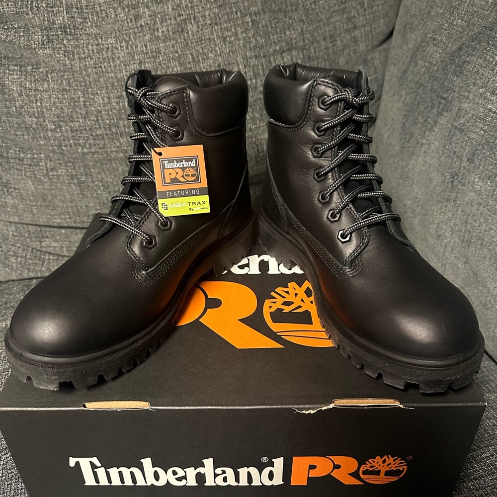 Timberland Pro Soft Toe 5.5 Black Leather New In Box